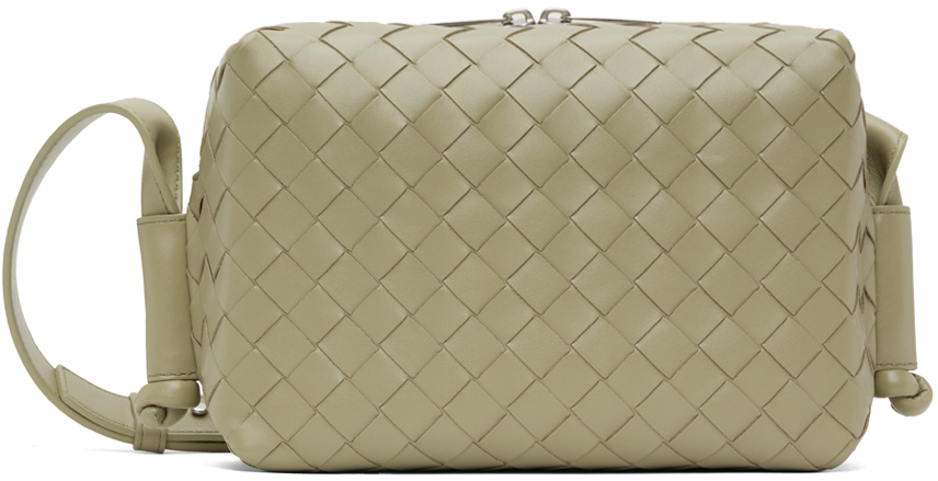 Bottega Veneta: カーキ スモール Loop メッセンジャーバッグ | SSENSE  