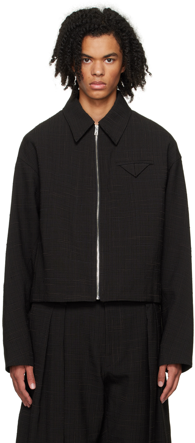 Bottega Veneta: Brown Criss-Cross Jacket | SSENSE