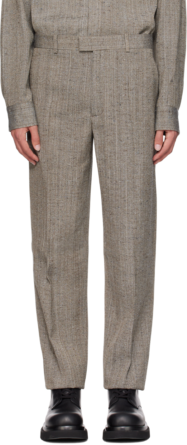 Brown Straight-Leg Trousers