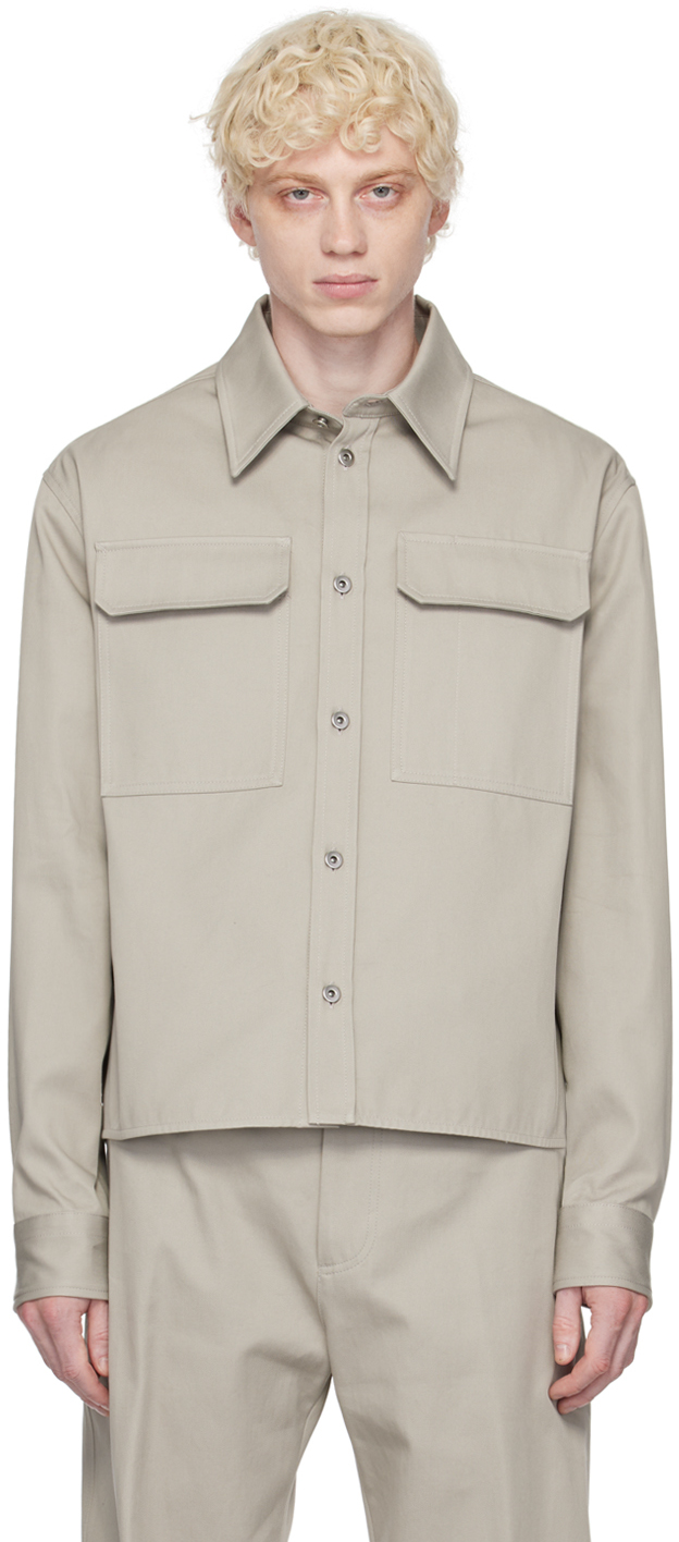 Bottega Veneta: Gray Button Shirt | SSENSE