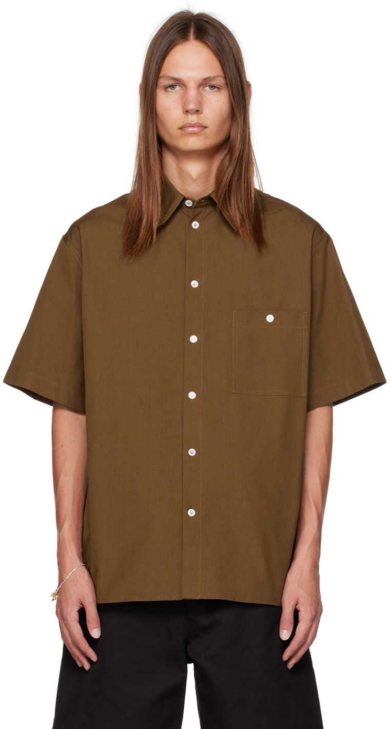 Bottega Veneta: Brown Buttoned Shirt | SSENSE