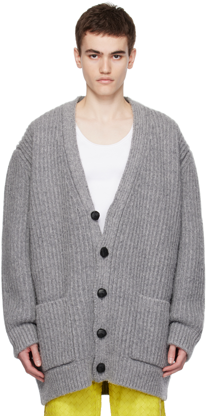 Gray Elbow Patch Cardigan