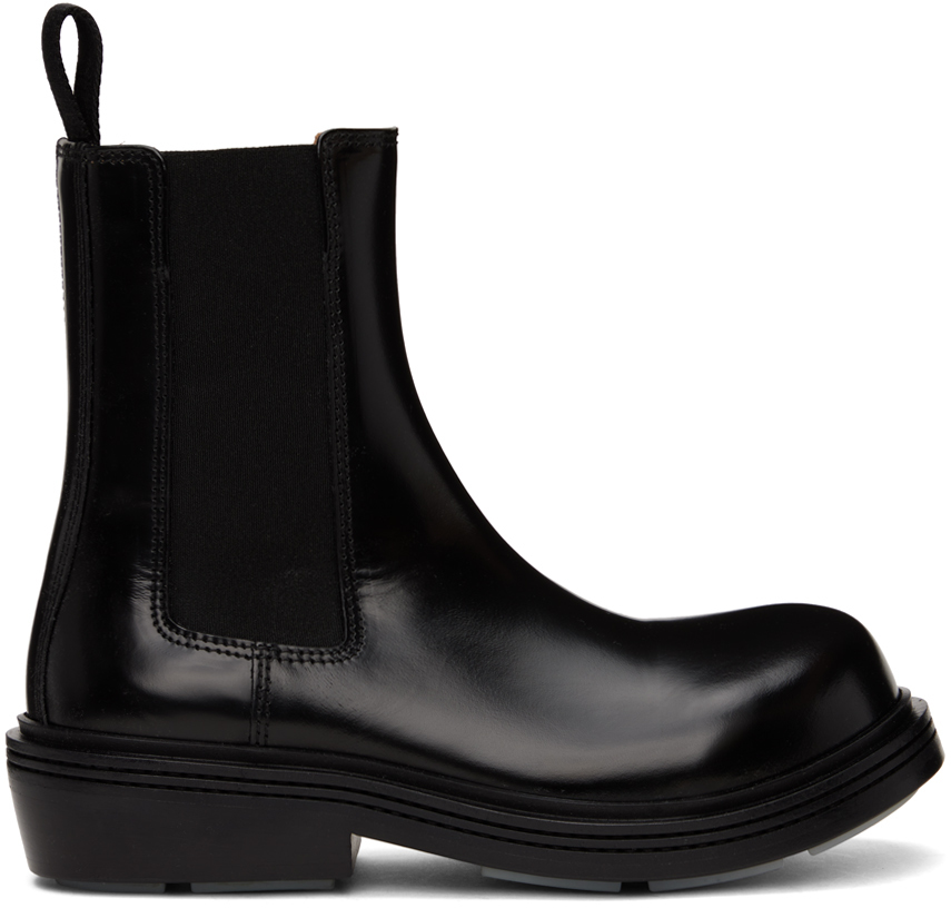 Bottega Veneta: Black Fireman Chelsea Boots | SSENSE Canada