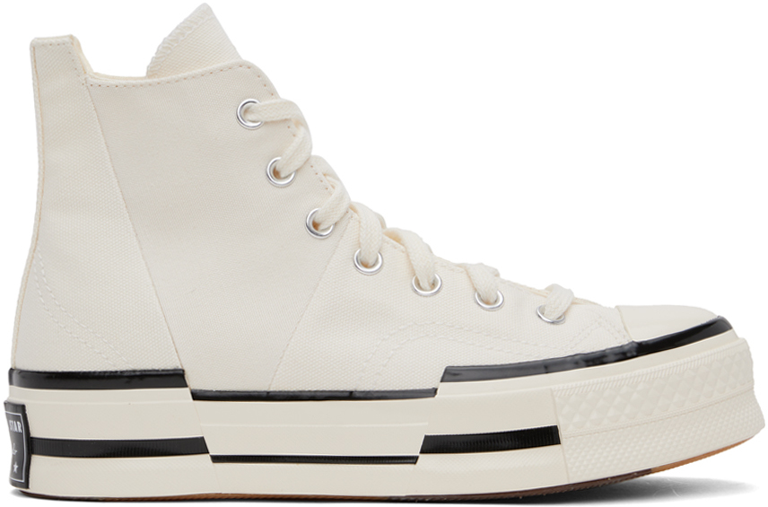 Converse Off-white Chuck 70 Plus Sneakers In Egret/black/egret