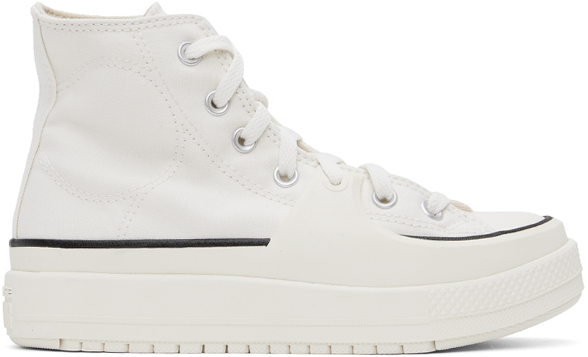 White All Star Construct Sneakers by Converse on Sale
