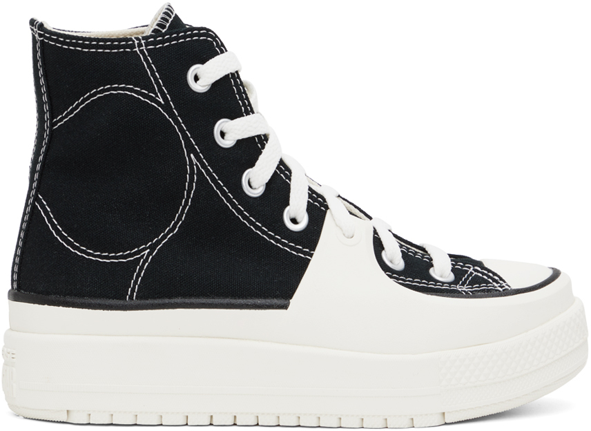 Shop Converse Black & White Construct Sneakers In Black/vintage White/