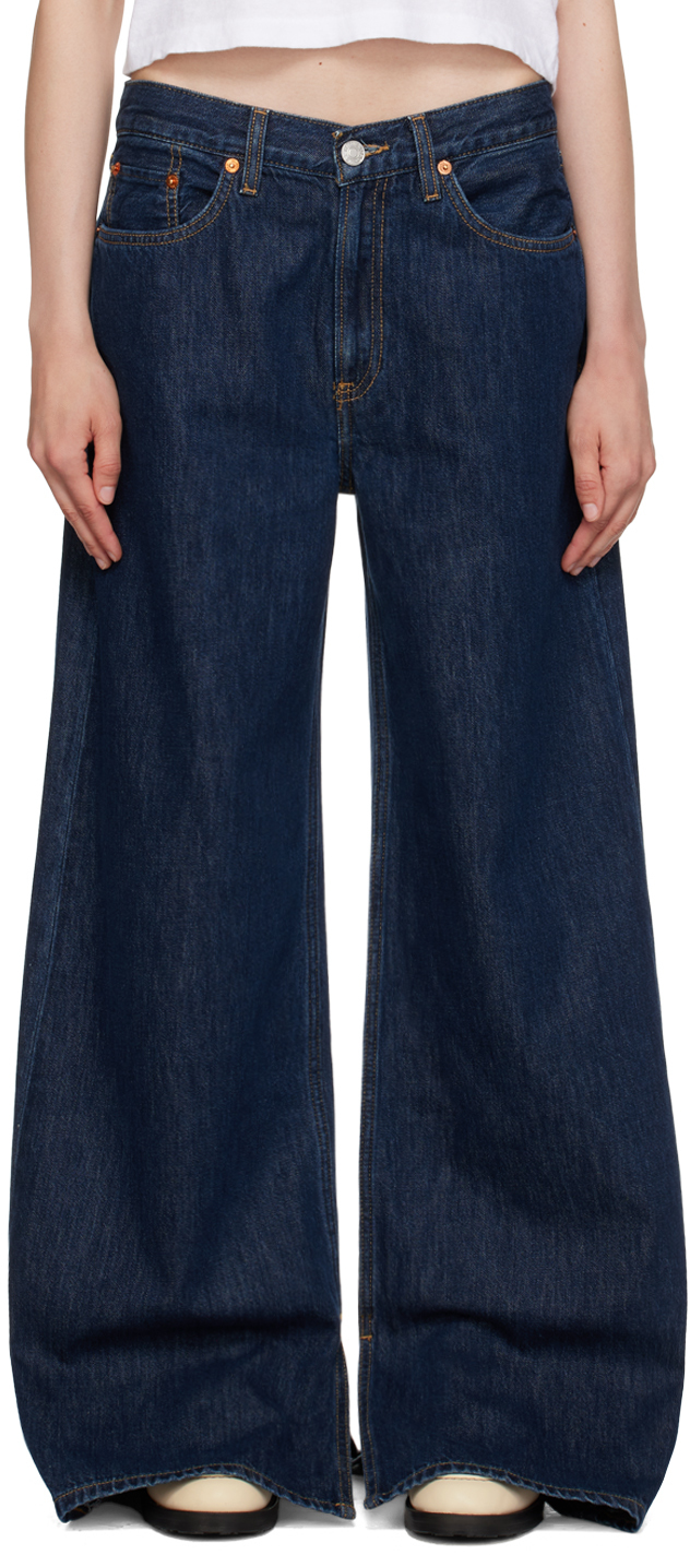 RE/DONE INDIGO LOW RIDER LOOSE JEANS