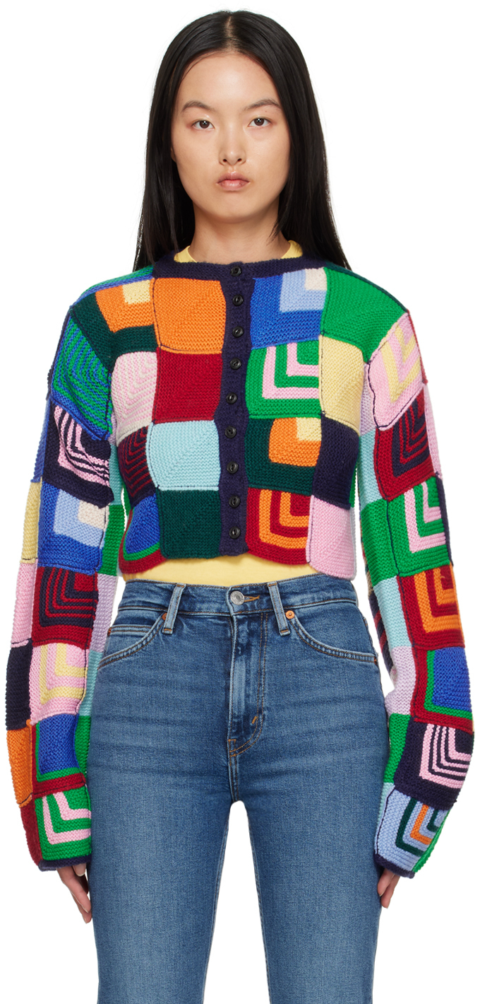 Re/Done Multicolor Patchwork Cardigan