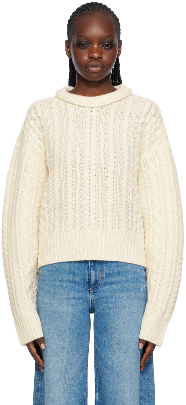 Re/done Cable-knit Wool Jumper In Cream