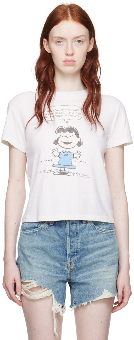 RE/DONE OFF-WHITE LUCY CUTE T-SHIRT