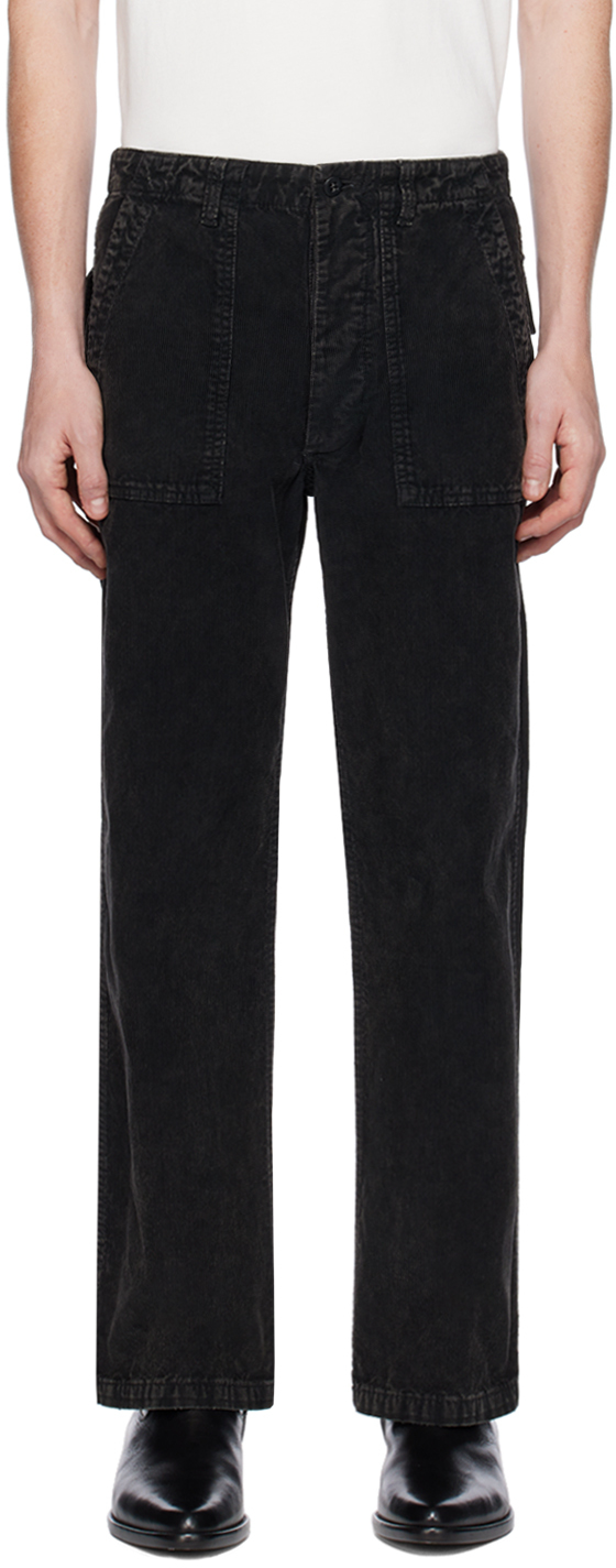 Shop Re/done Black Modern Utility Trousers In Charcoal And Ash