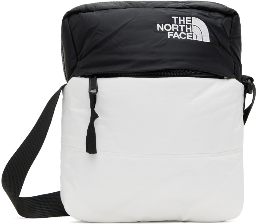 The North Face Black & White Nuptse Bag In La9 Tnf White/tnf Bl