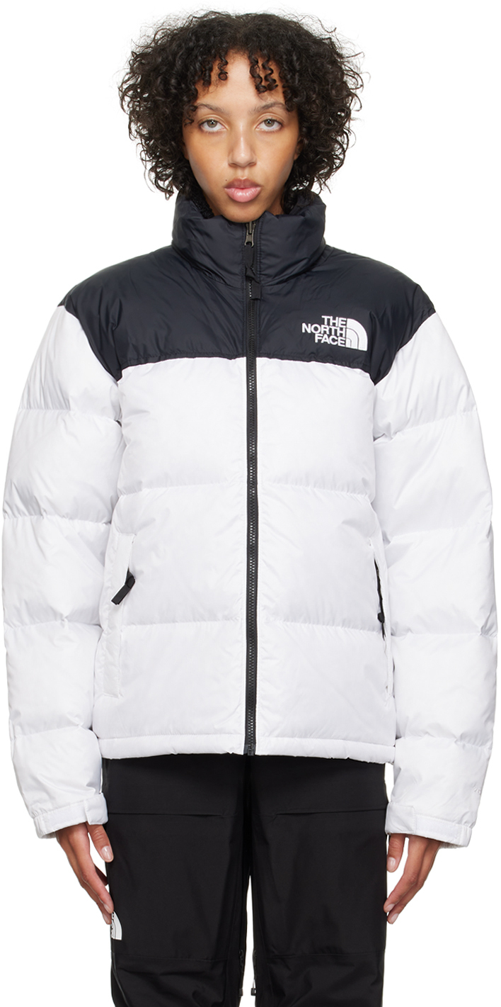 Shop The North Face Black & White 1996 Retro Nuptse Down Jacket In La9 Tnf White/tnf Bl