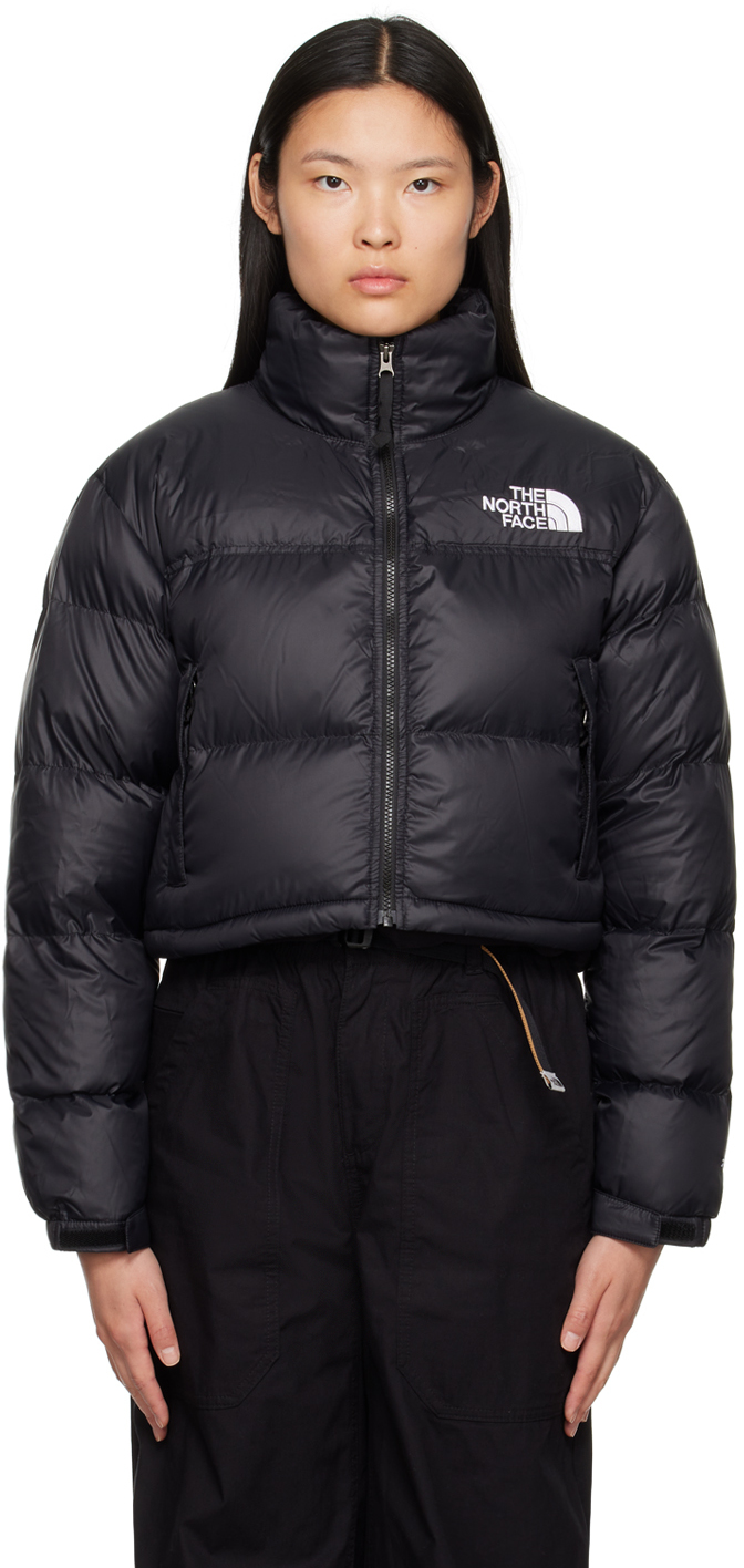 The North Face Cropped Nuptse Jacket in Purple