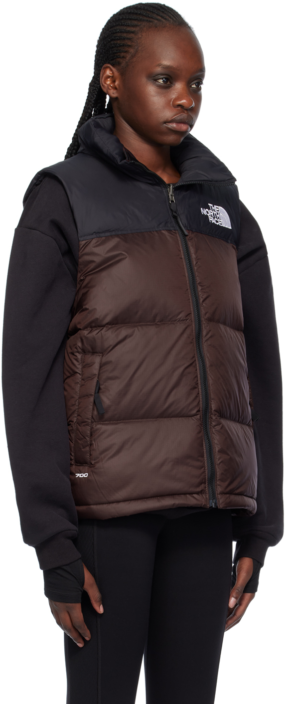 THE NORTH FACE BLACK & BURGUNDY 1996 RETRO NUPTSE DOWN VEST 