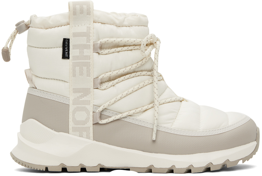 The North Face: White ThermoBall Lace-Up Boots | SSENSE