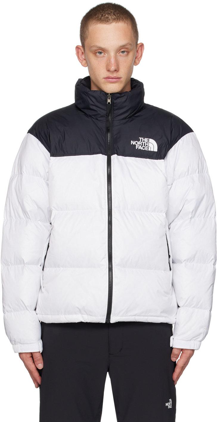 1996 Retro Nuptse Quilted Two-tone Ripstop And Shell Down Jacket In White