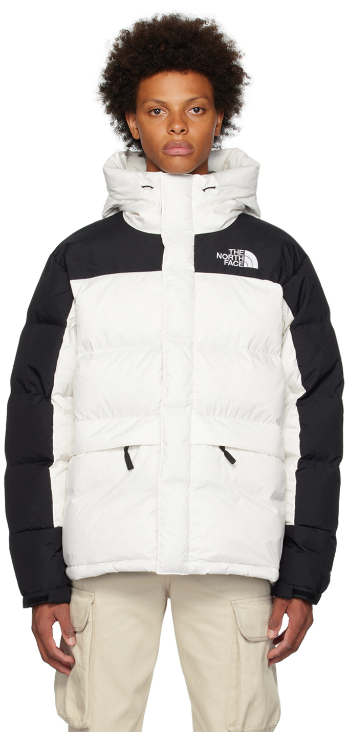 The North Face White & Black Padded Hooded Parka