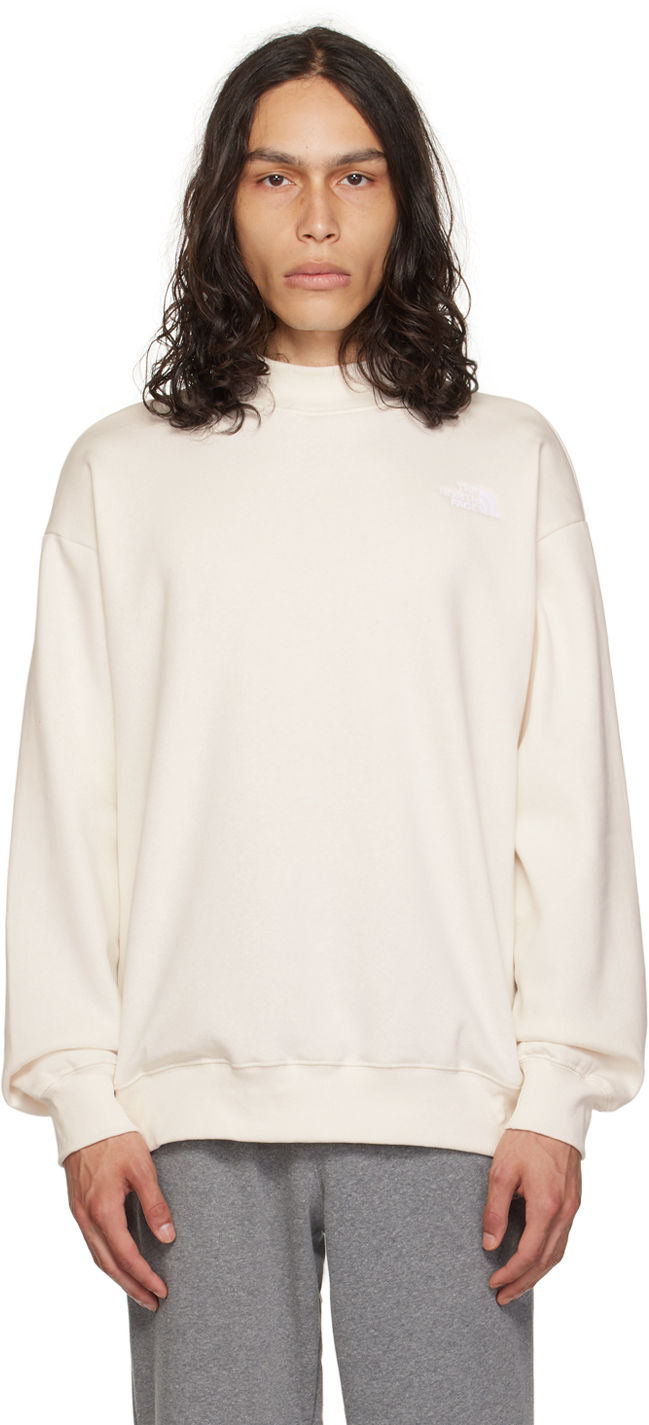 The North Face Off-white Embroidered Sweatshirt In N3n Gardenia White