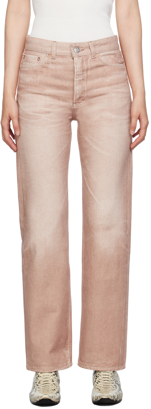 Shop Our Legacy Pink Linear Cut Jeans In Digital Rust Denim