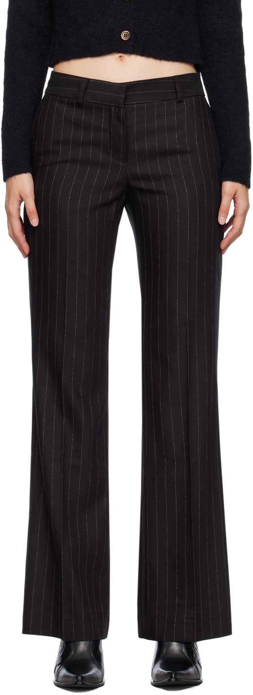Our Legacy Black Hip Trousers In Black Chalk Stripe