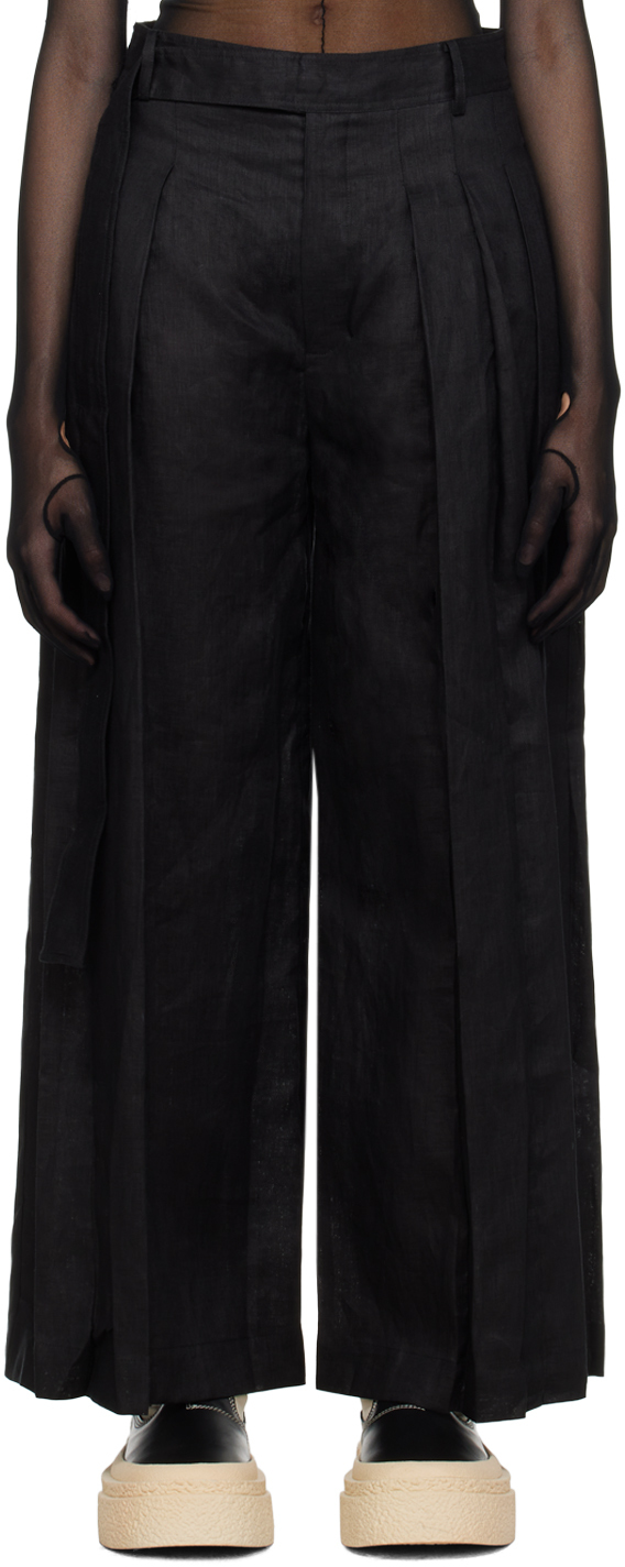 Subtle Le Nguyen Black Pleated Trousers