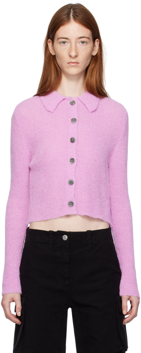 Shop Our Legacy Pink Mazzy Cardigan In Candyfloss Fuzzy Alp