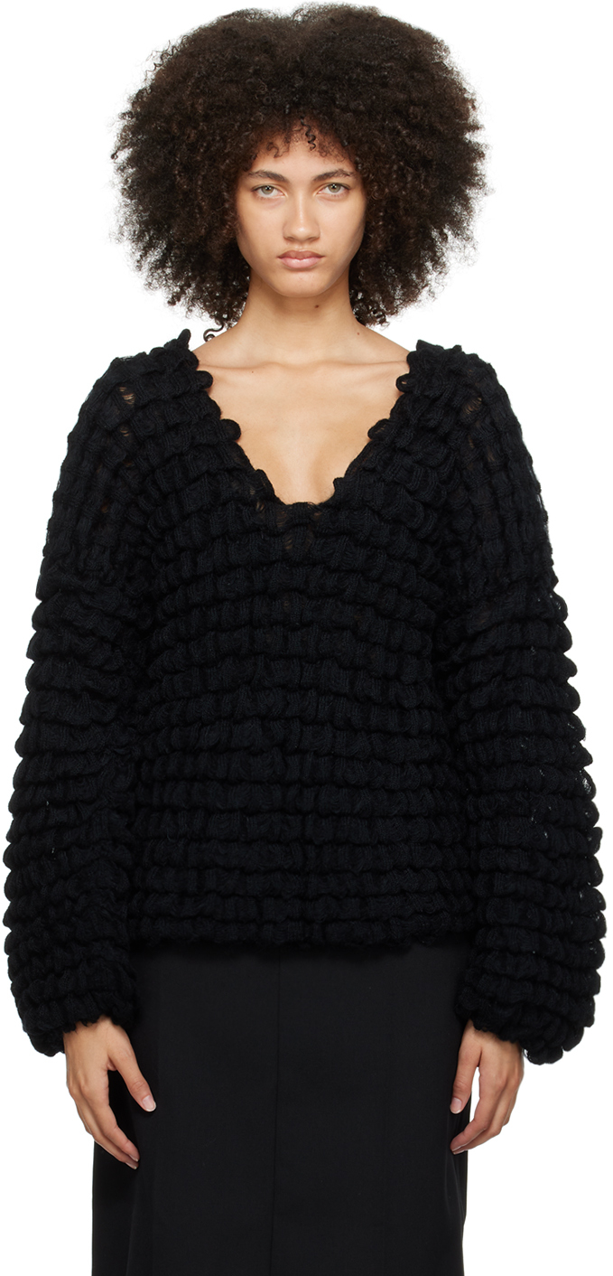 Subtle Le Nguyen Black V-Neck Sweater