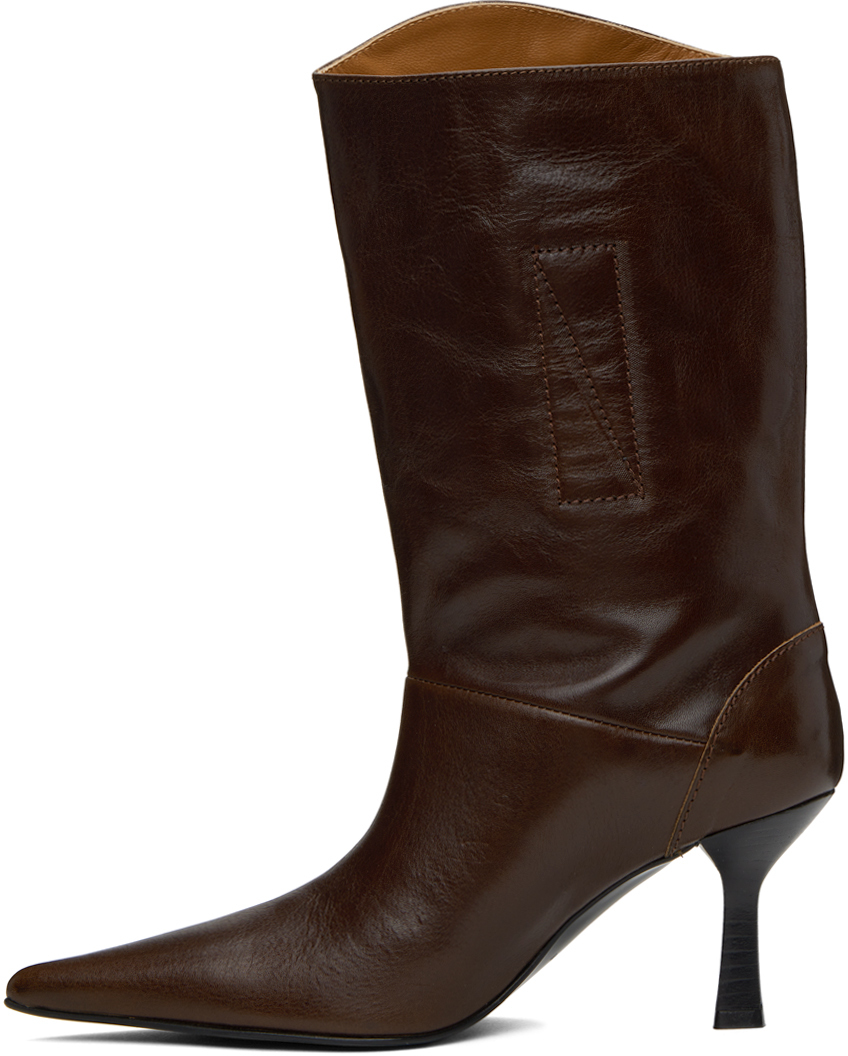 Our Legacy Brown Shaft Mid-Calf Boots Our Legacy