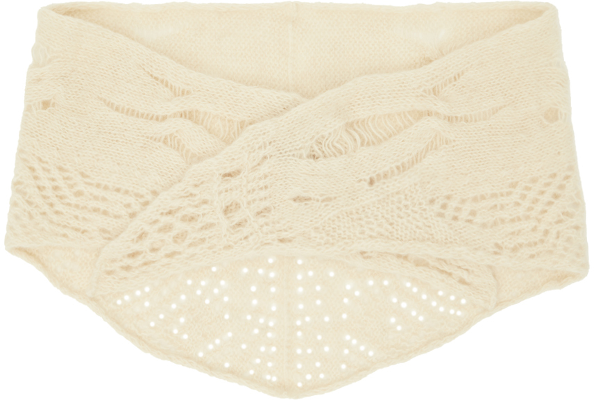 Our Legacy Off-white Triangle Scarf In Bone Airy Alpaca
