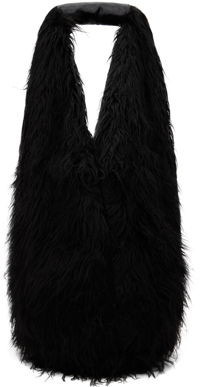 Our Legacy Drip Faux-fur Tote Bag In Schwarz | ModeSens