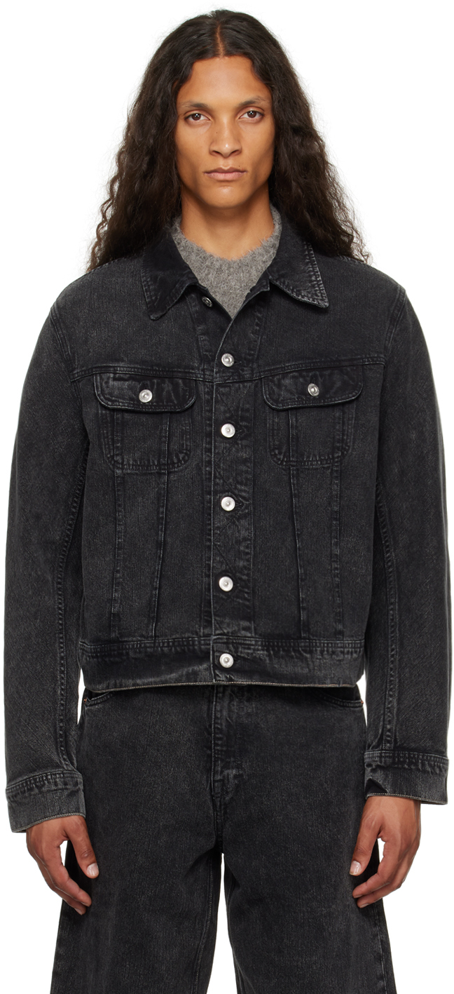 Our Legacy Black Rodeo Denim Jacket In Overdyed Black Chain