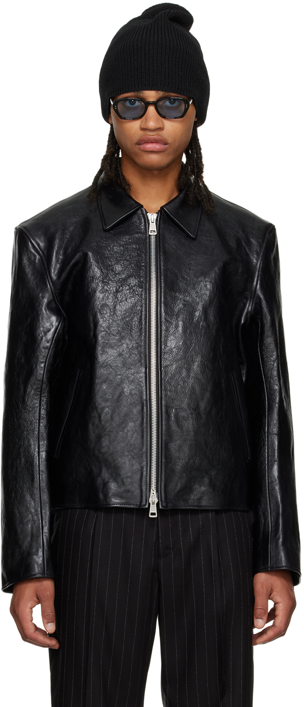 Our Legacy Black Mini Leather Jacket