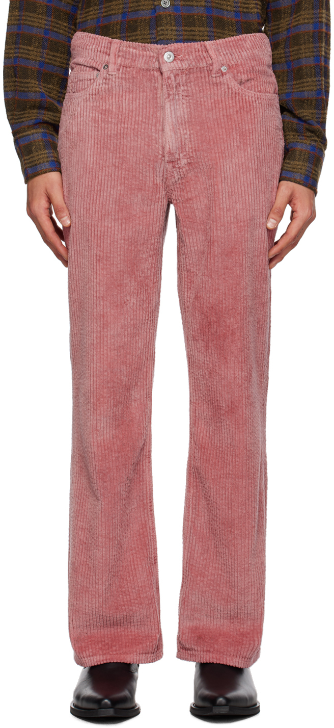 Our Legacy Straight-leg Cotton-corduroy Trousers In Pink | ModeSens