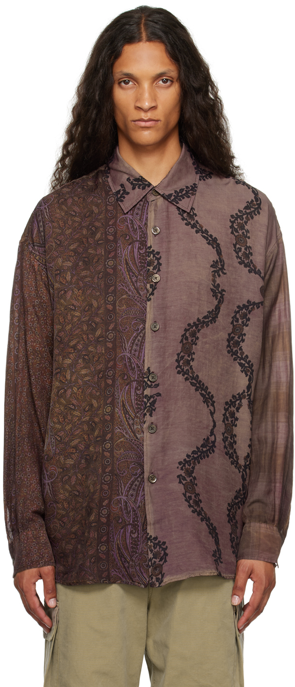 Our Legacy Purple Borrowed Shirt In Antique Wallpaper Pr