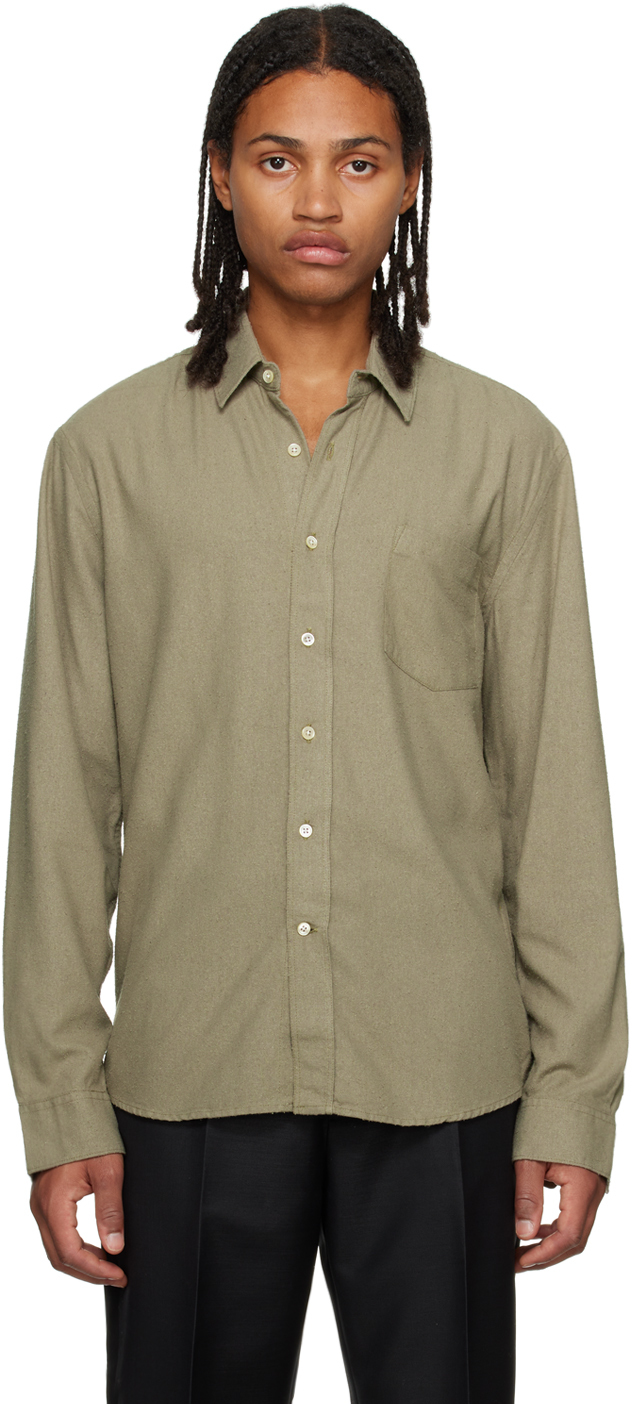 Our Legacy Initial Silk-crepon Shirt In Green