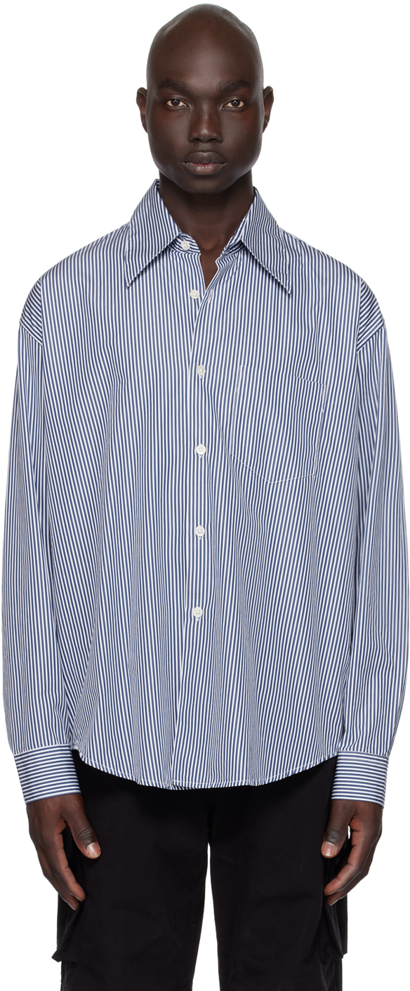 Shop Our Legacy Blue Coco 70s Shirt In Blue Mid Mgmt Stripe