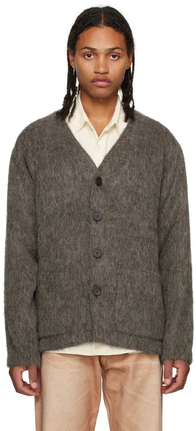 Shop Our Legacy Gray Button Cardigan In Mole Grey Mohair