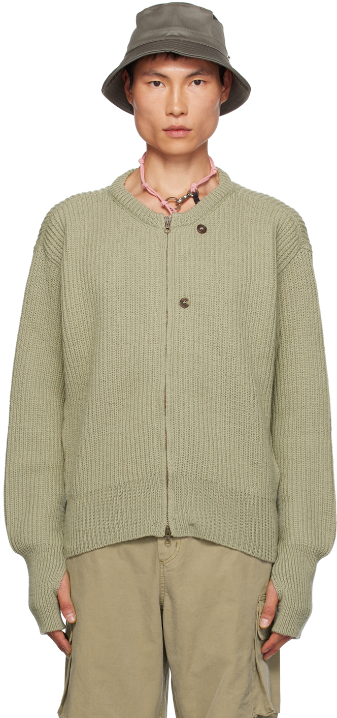 Our Legacy: Green Wrap Cardigan   SSENSE