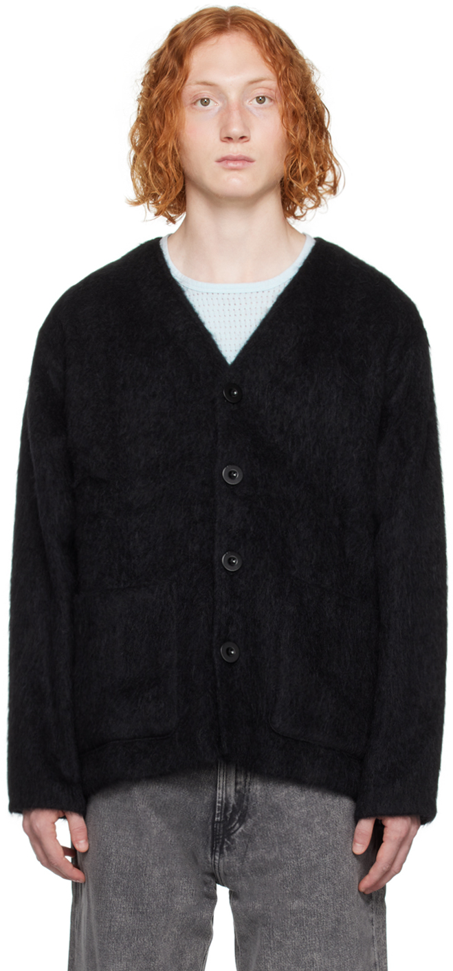 Our Legacy: Black Brushed Cardigan | SSENSE