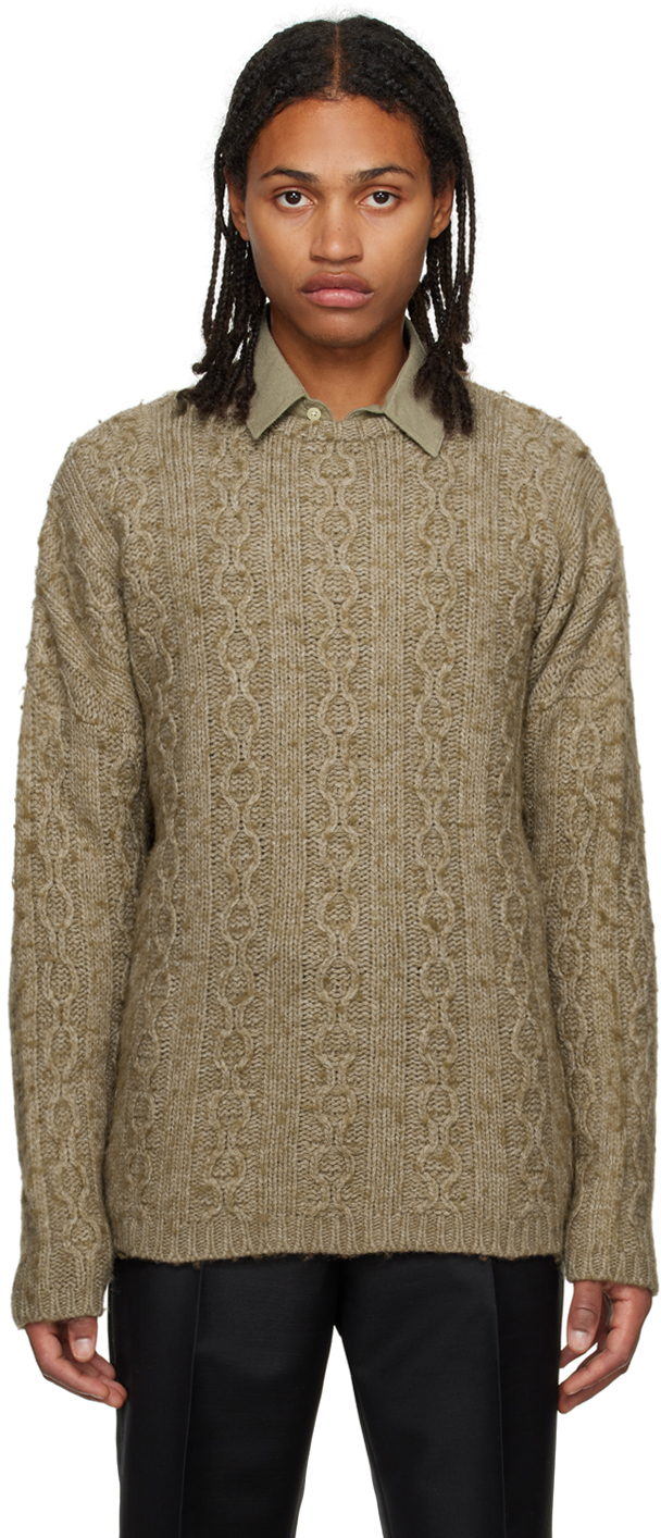 Our Legacy Beige Brushed Sweater In Peafowl Funky Chain
