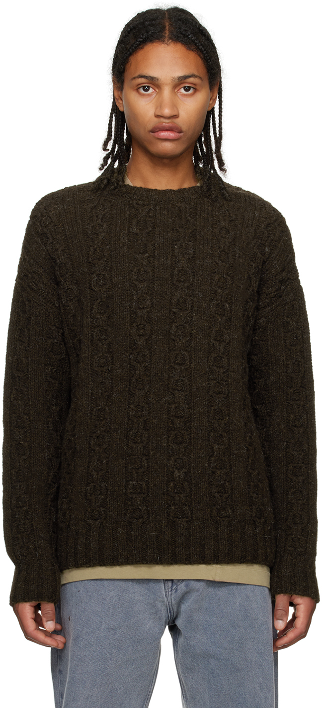 Our Legacy Brown Toddler Sweater In Welsh Black Chain Kn