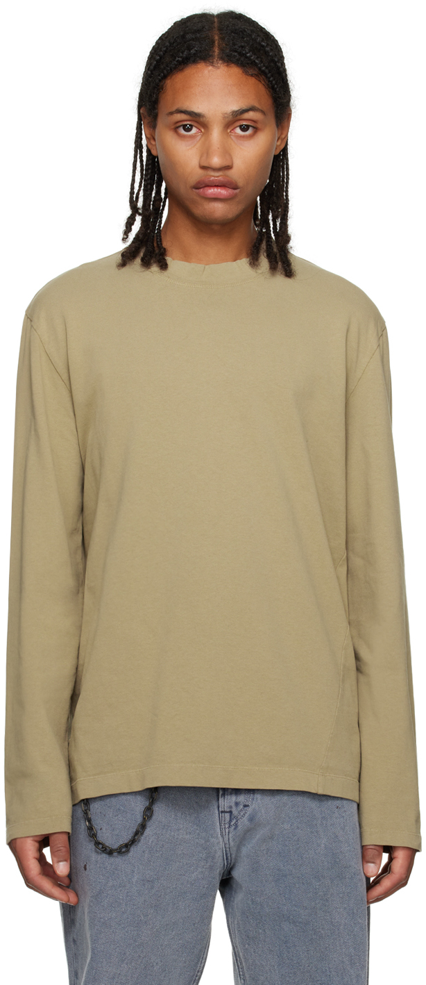 Our Legacy Beige Twisted Long Sleeve T-shirt In Peafowl Band Jersey
