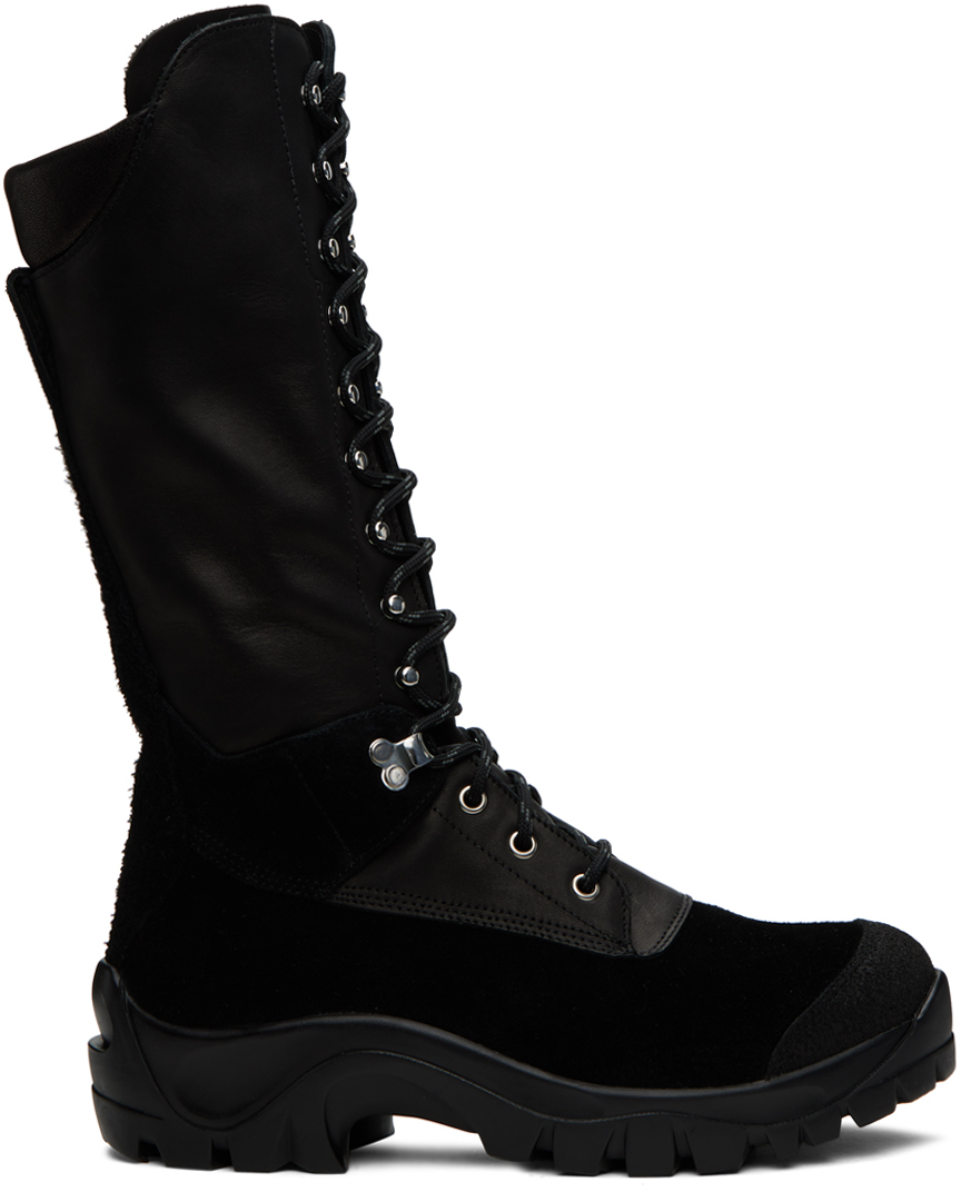 Our Legacy Black Tower Hiker Boots In Black Leather