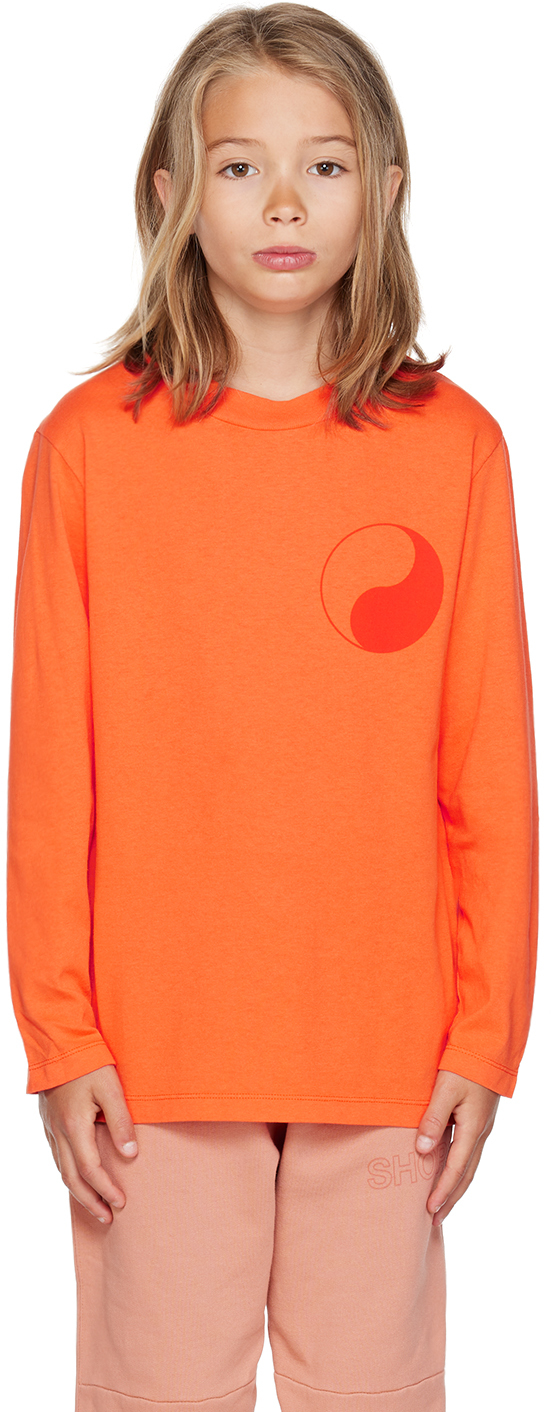 Our Legacy Kids Orange Box Long Sleeve T-shirt In Red Orange