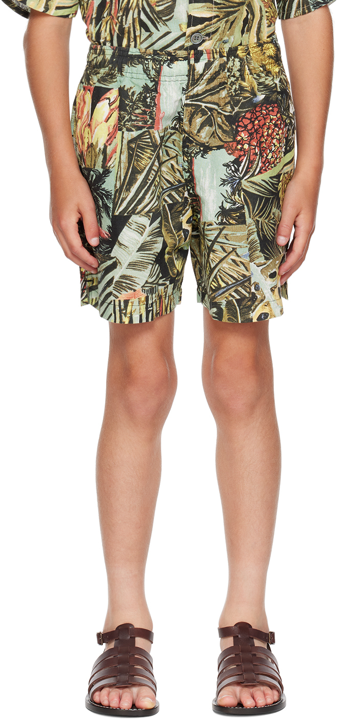 Our Legacy Kids Multicolor Laguna Shorts In Djungle Print