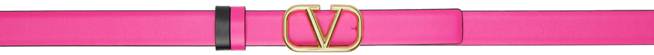 Pink Reversible VLogo Belt