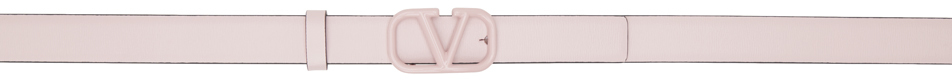 Valentino Garavani Pink Vlogo Signature Belt In 16q Rose Quartz