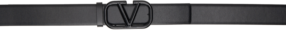 Reversible Black VLogo Signature Belt