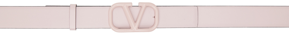 Valentino Garavani Pink Vlogo Signature 30 Belt In 16q Rose Quartz